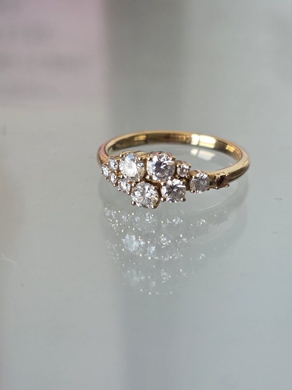 Mejuri Gold Ring with Clustered Clear Stones